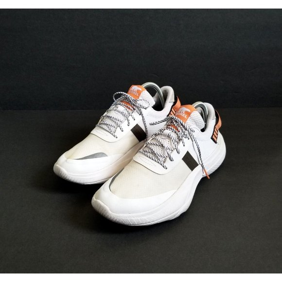 SOREL Kinetic Breakthru Tech Lace Sneakers Sz 10 41 White Orange Gray - Picture 1 of 13